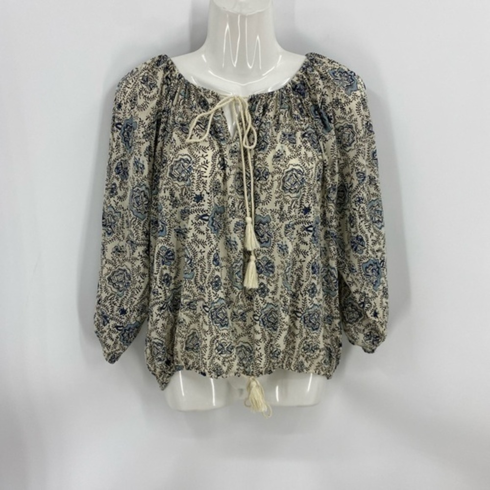 Denim and Company RL BoHo floral print top M